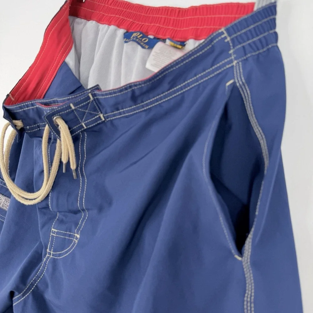 Polo Ralph Lauren Mens Navy Blue Cargo Swim Trunks Board Shorts Pony Logo XL